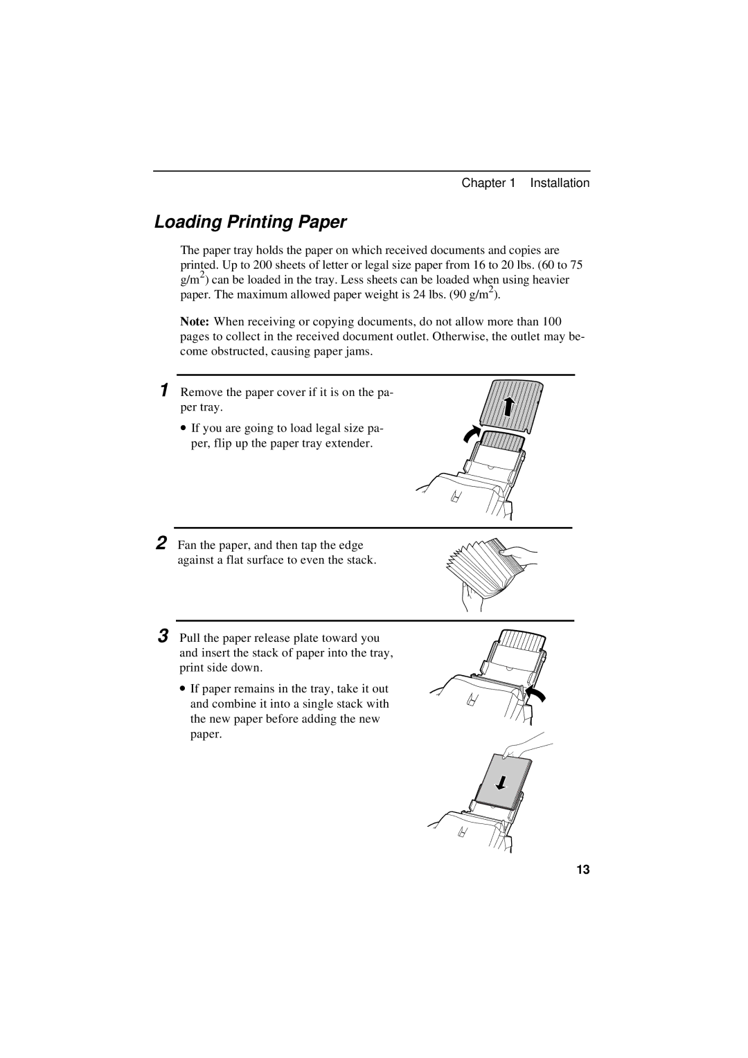 Sharp UX-600M operation manual Loading Printing Paper 