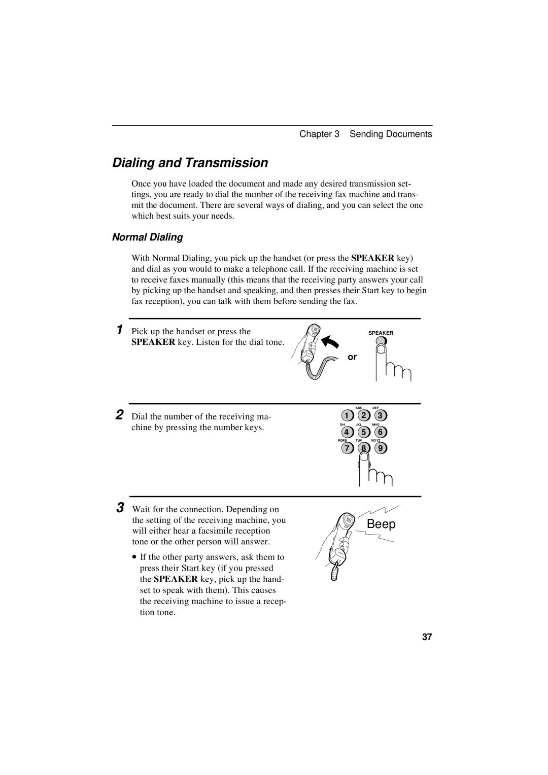 Sharp UX-600M operation manual Dialing and Transmission, Normal Dialing 