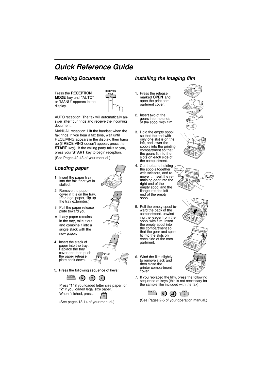 Sharp UX-600M operation manual Receiving Documents, Loading paper 