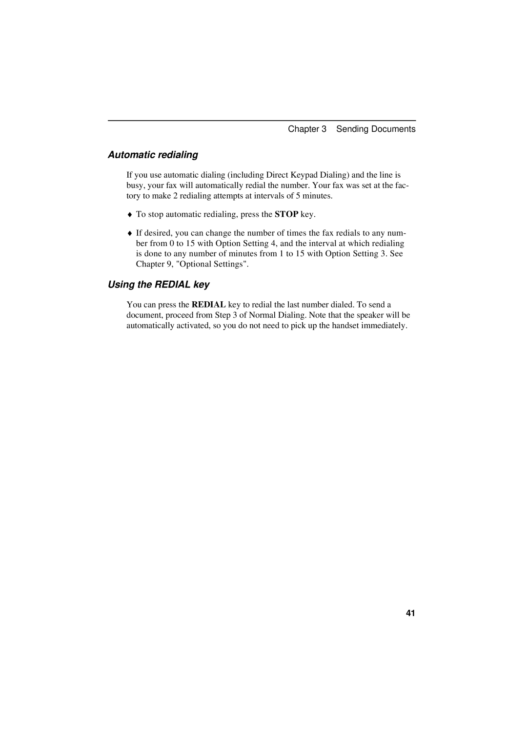 Sharp UX-600M operation manual Automatic redialing, Using the Redial key 