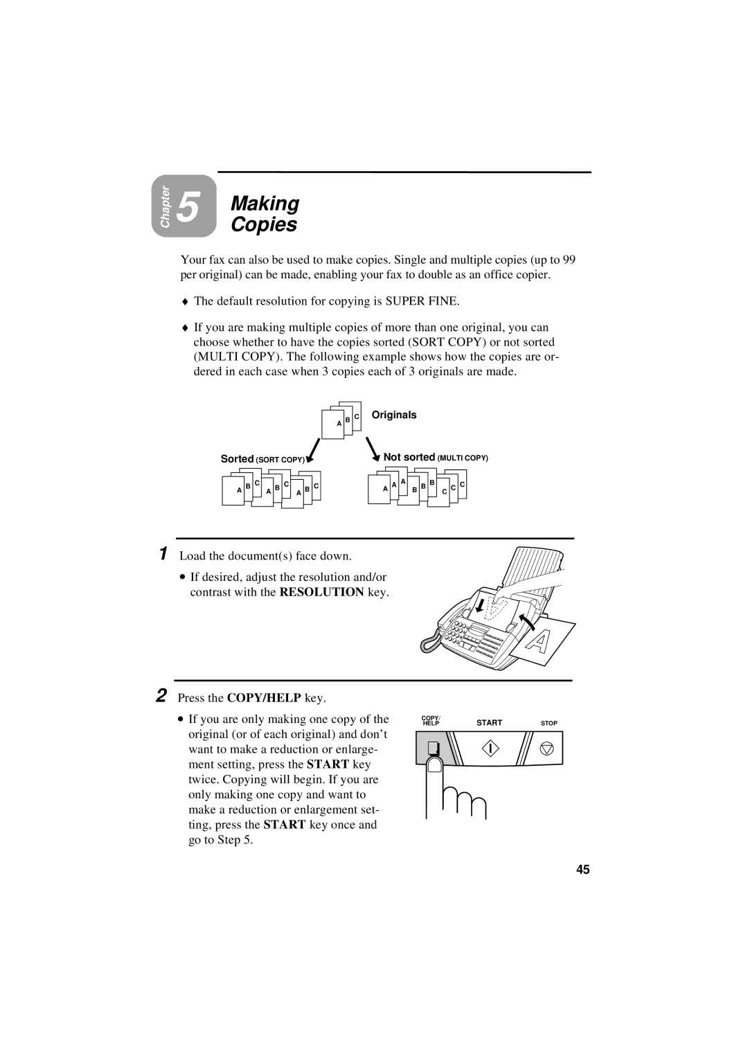 Sharp UX-600M operation manual Making Copies 