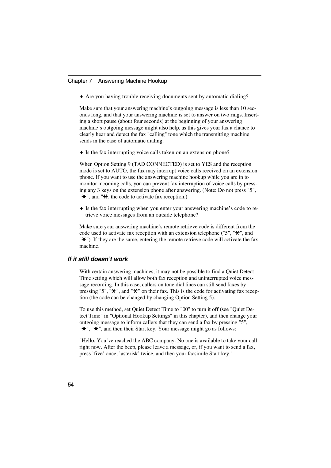 Sharp UX-600M operation manual If it still doesn’t work 