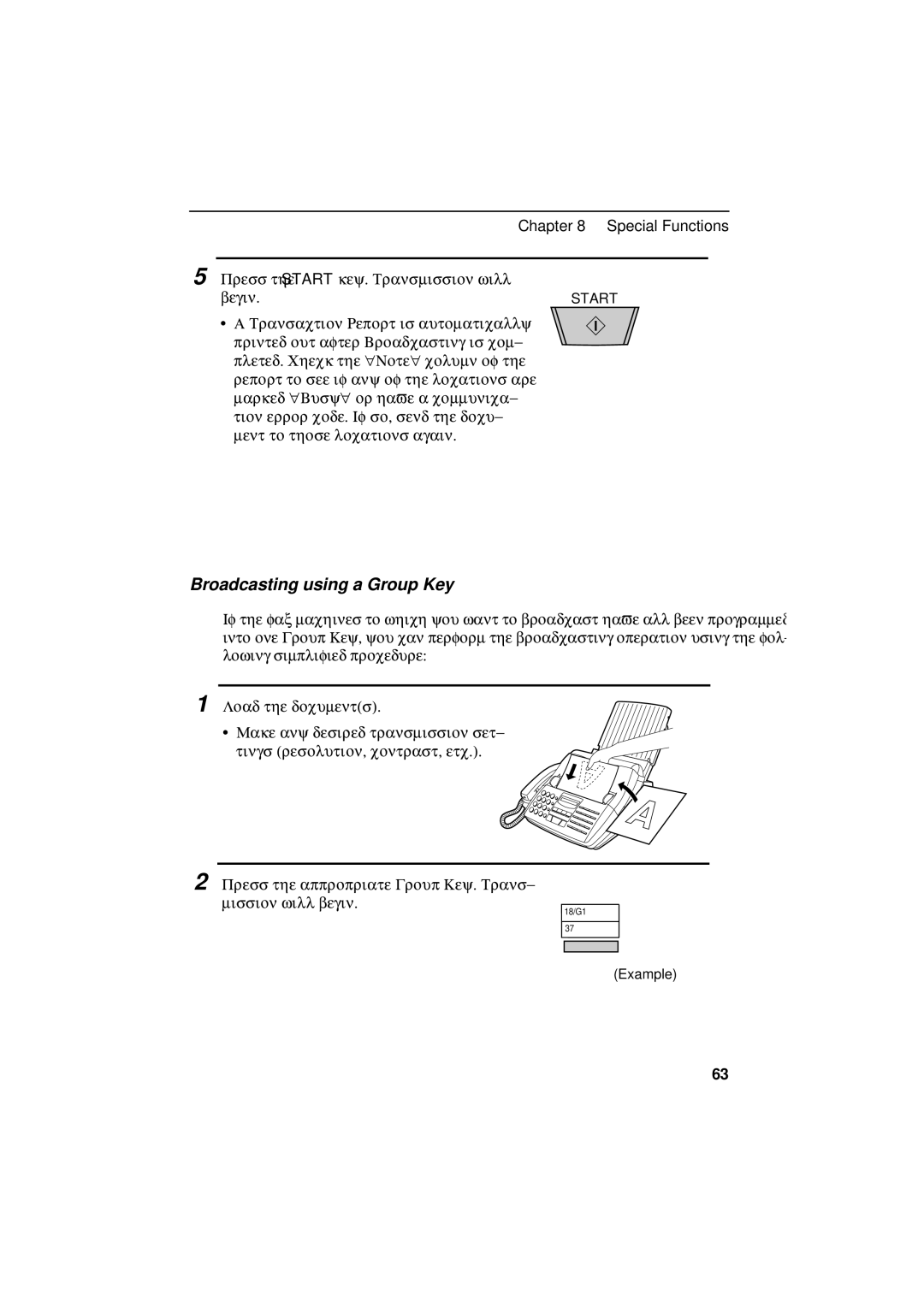 Sharp UX-600M operation manual Broadcasting using a Group Key 