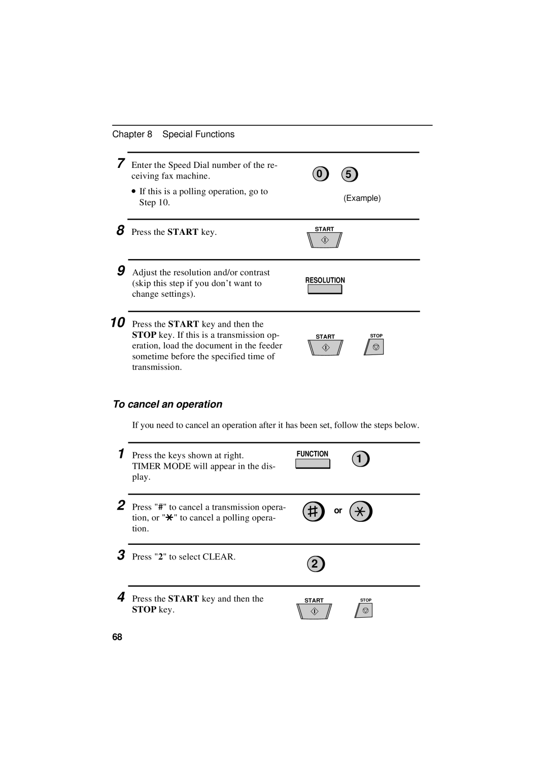 Sharp UX-600M operation manual To cancel an operation, Stop key 