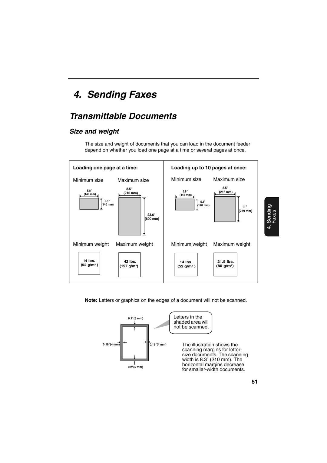 Sharp UX-A255 operation manual Sending Faxes, Transmittable Documents, Size and weight 