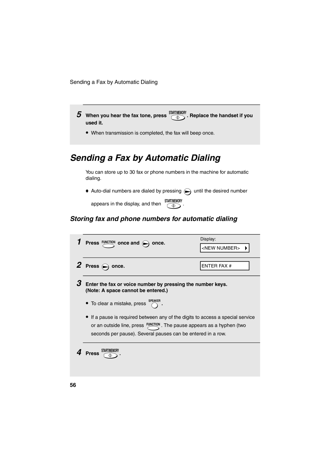 Sharp UX-A255 operation manual Sending a Fax by Automatic Dialing, Storing fax and phone numbers for automatic dialing 