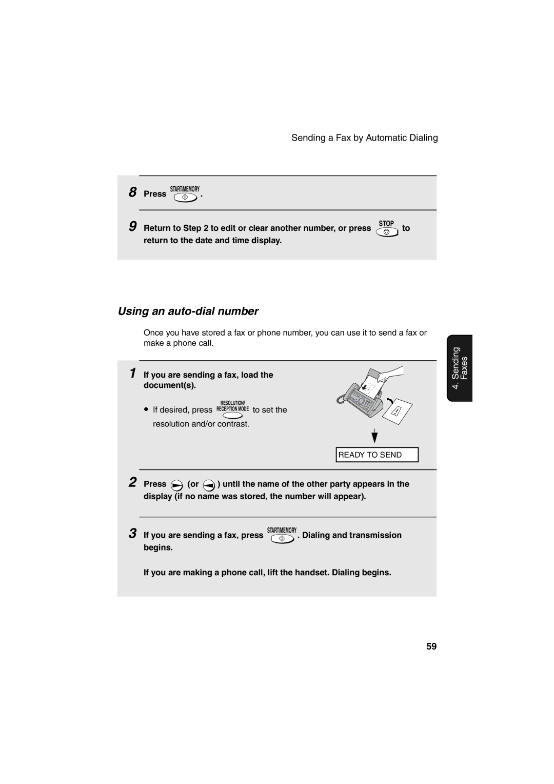 Sharp UX-A255 operation manual Using an auto-dial number, Return to to edit or clear another number, or press 