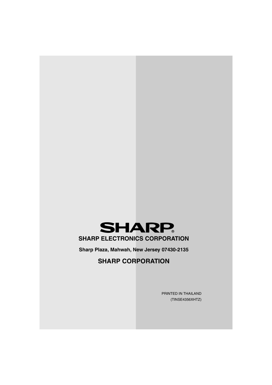 Sharp UX-A260 manual Sharp Corporation, Sharp Electronics Corporation, Sharp Plaza, Mahwah, New Jersey 