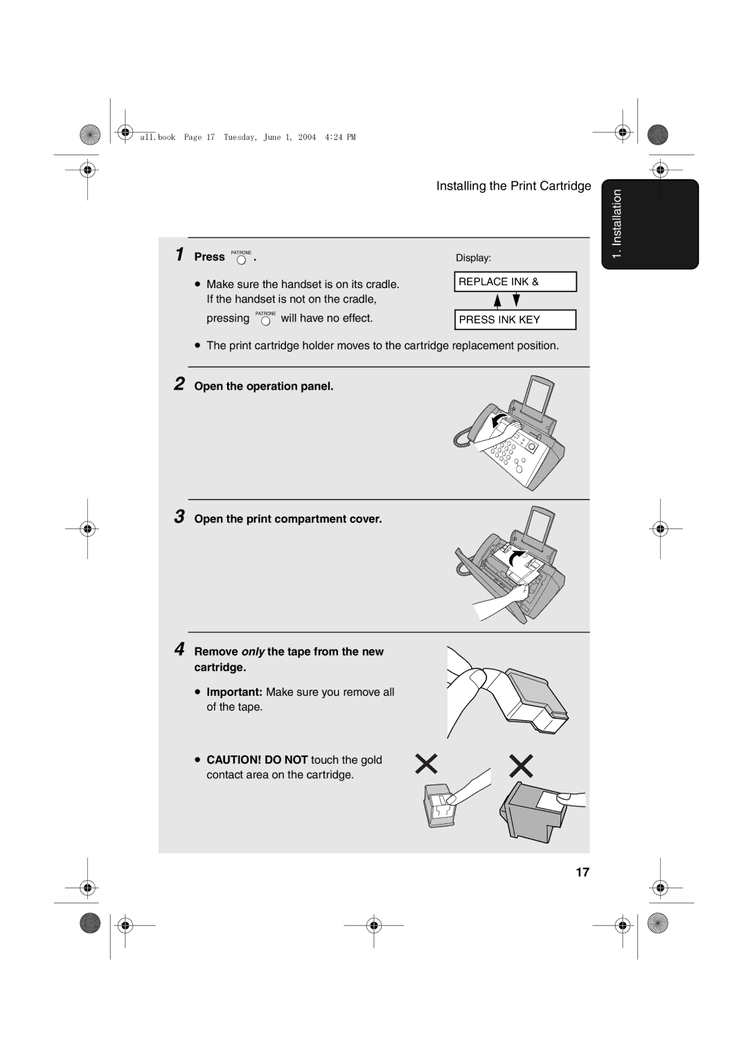 Sharp UX-B30 manual Make sure the handset is on its cradle 