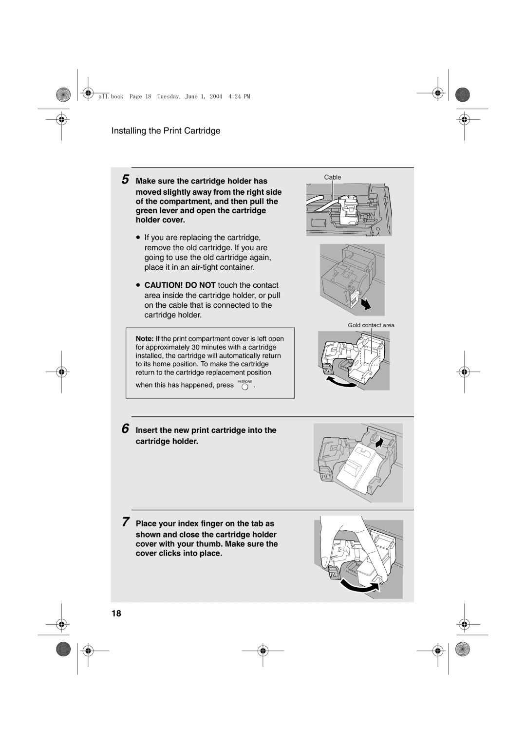 Sharp UX-B30 manual When this has happened, press Patrone 