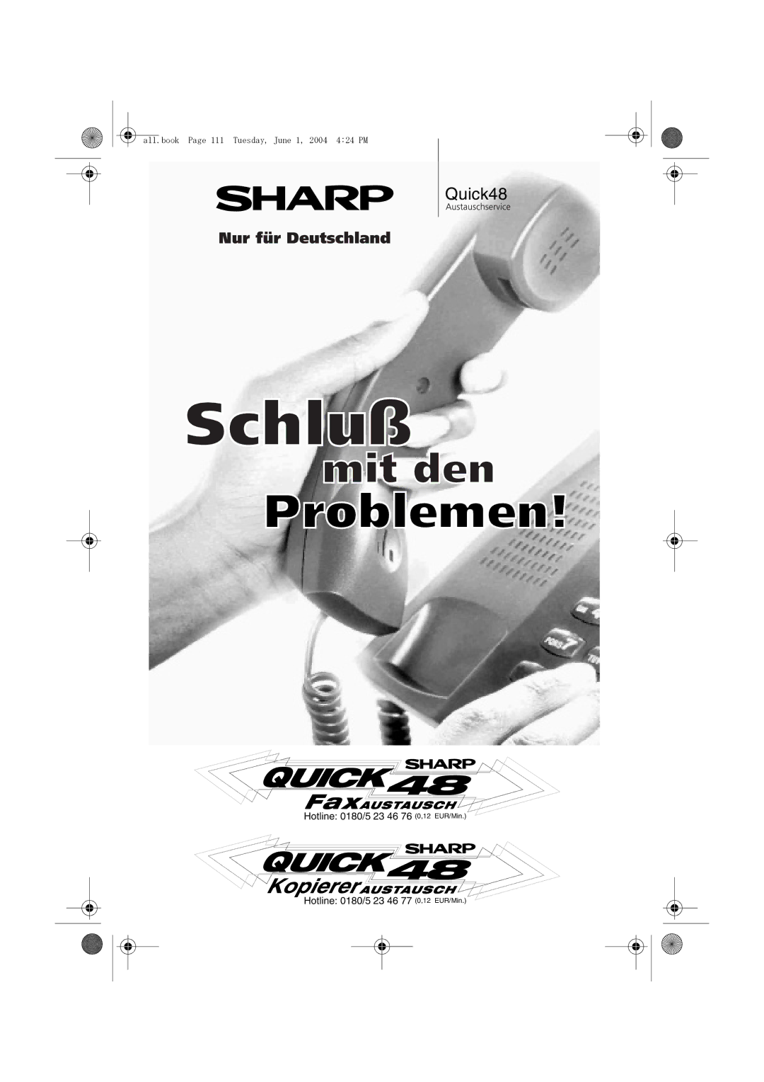 Sharp UX-B30 manual Quick48 