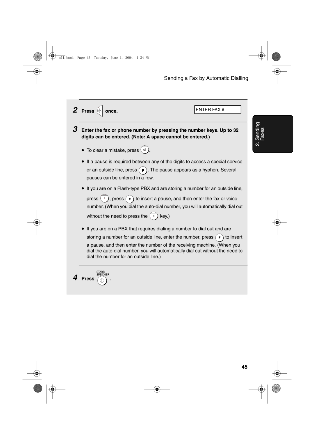 Sharp UX-B30 manual Enter FAX # 