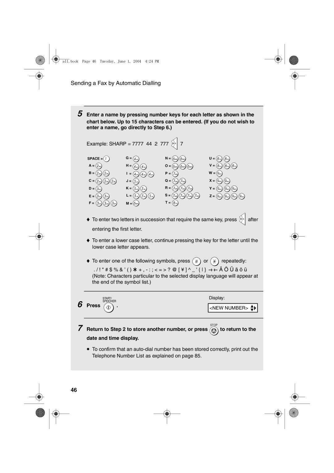 Sharp UX-B30 manual All.book Page 46 Tuesday, June 1, 2004 424 PM 