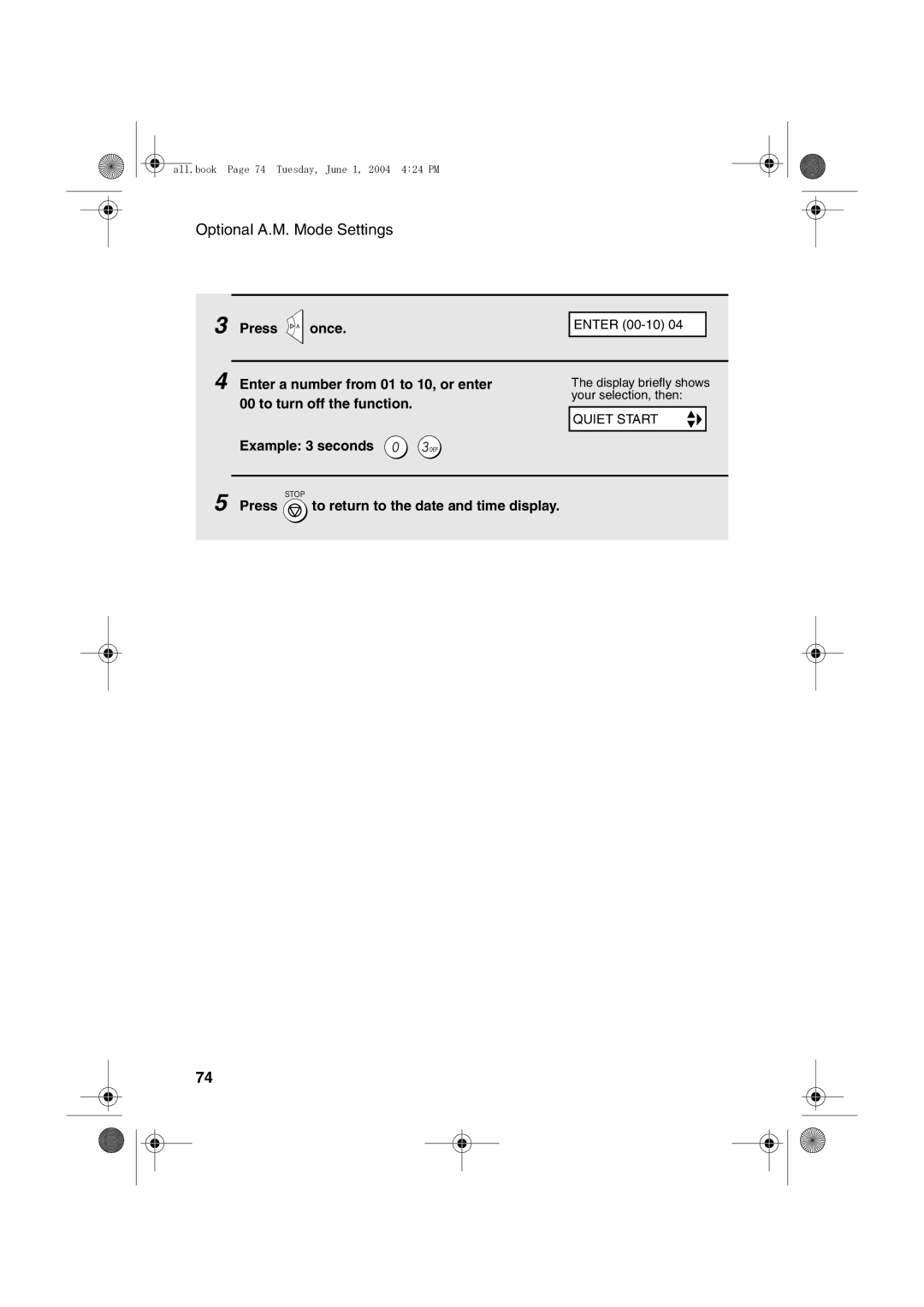 Sharp UX-B30 manual Quiet Start 