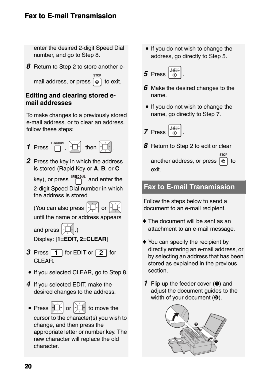Sharp UX-B800SE operation manual Fax to E-mail Transmission 