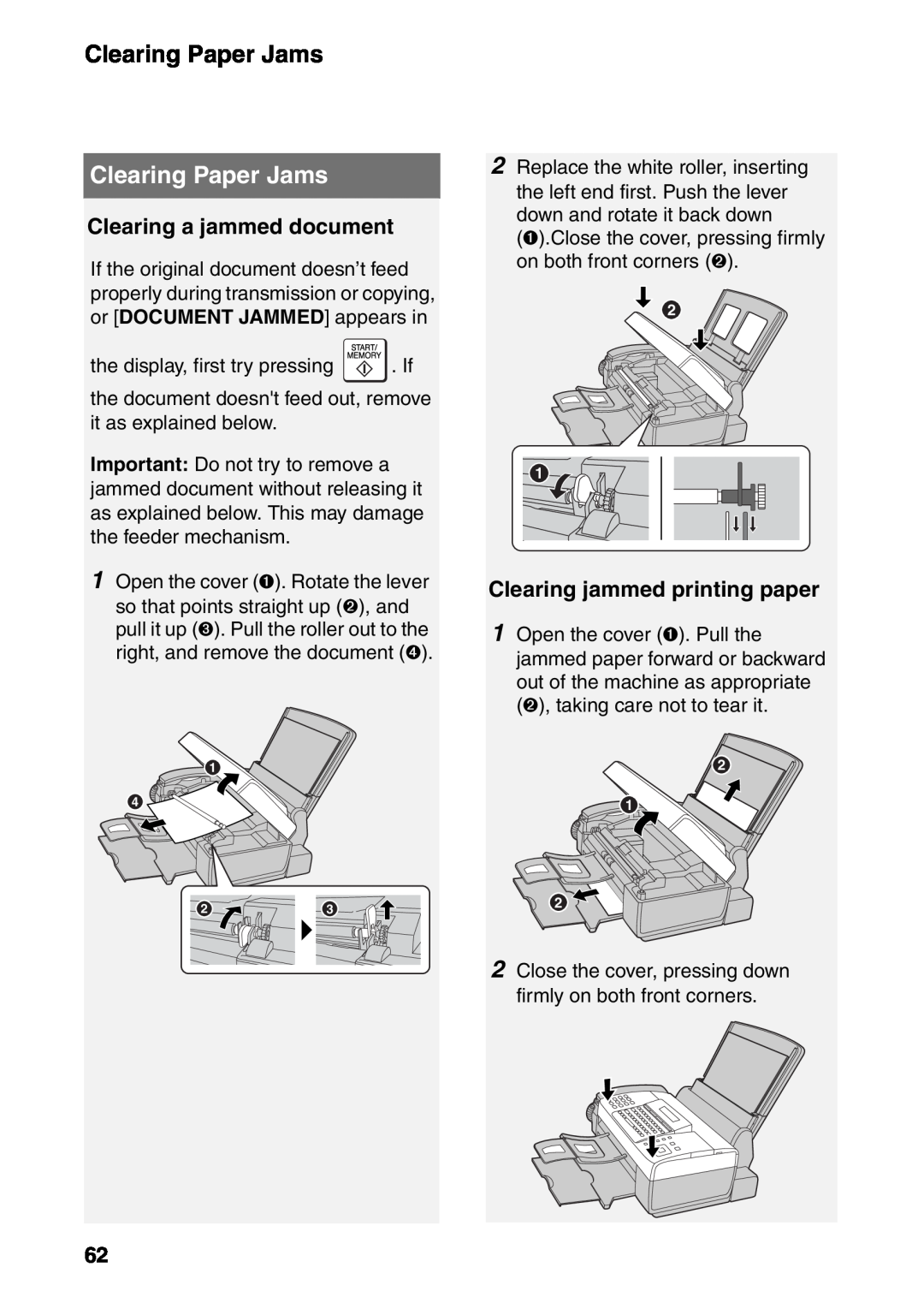 Sharp UX-B800SE operation manual Clearing Paper Jams 