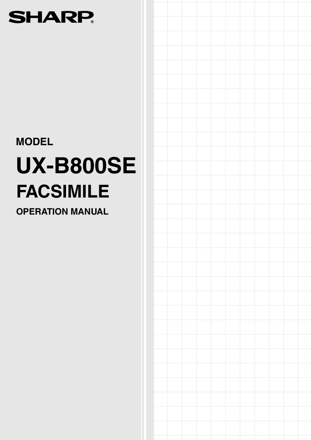 Sharp UX-B800SE operation manual 