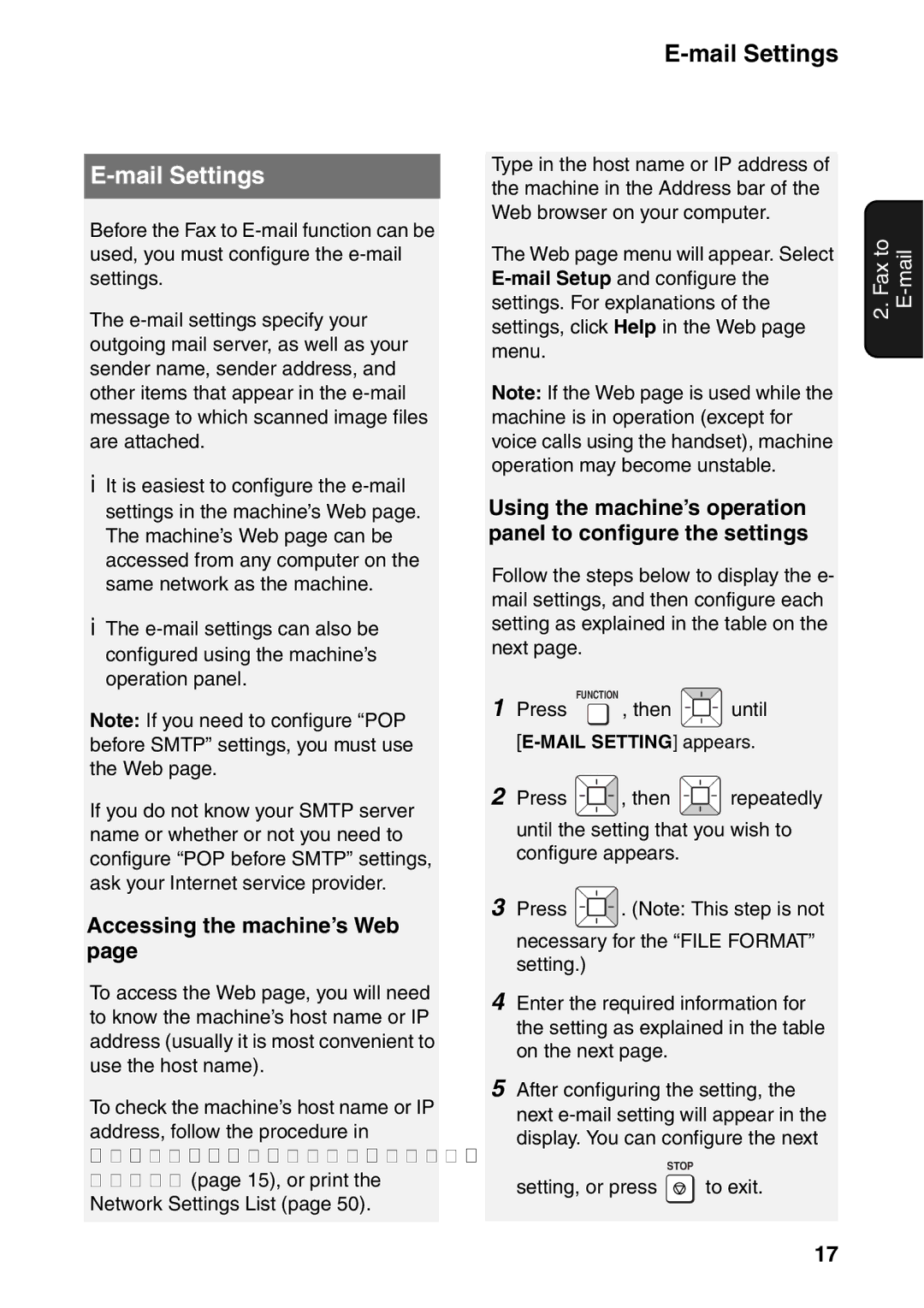 Sharp UX-B800SE operation manual Mail Settings, Accessing the machine’s Web 