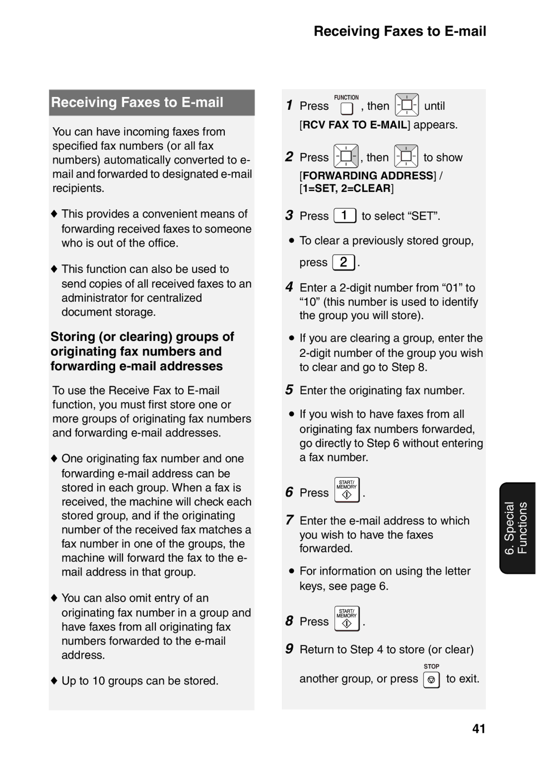 Sharp UX-B800SE operation manual Receiving Faxes to E-mail 