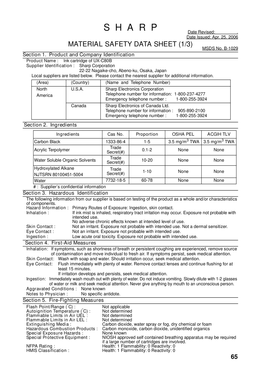 Sharp UX-B800SE operation manual A R P 