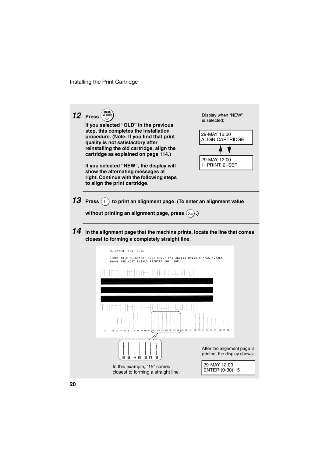 Sharp UX-BS60 operation manual Align Cartridge 