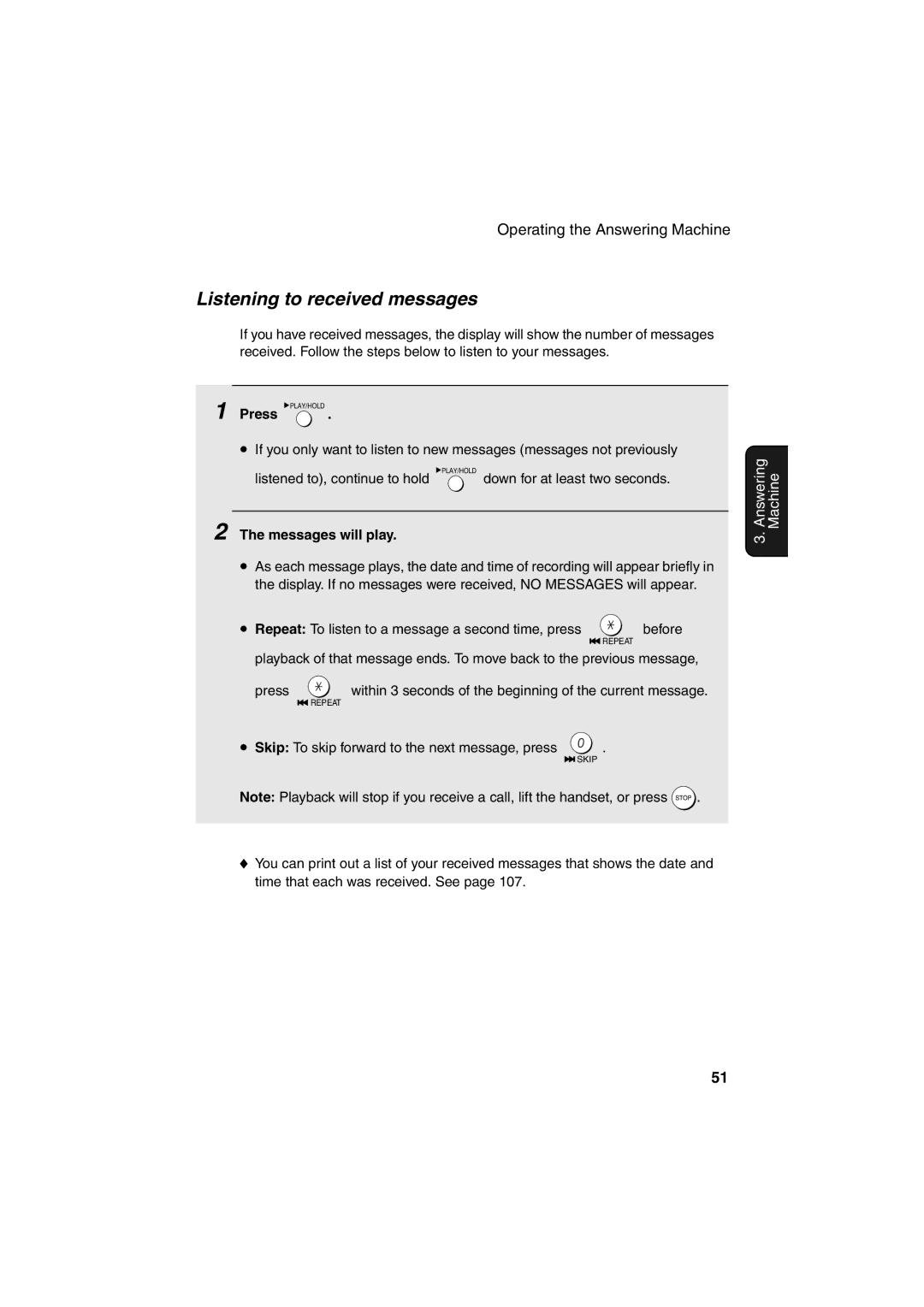 Sharp UX-BS60 operation manual Listening to received messages, Messages will play 