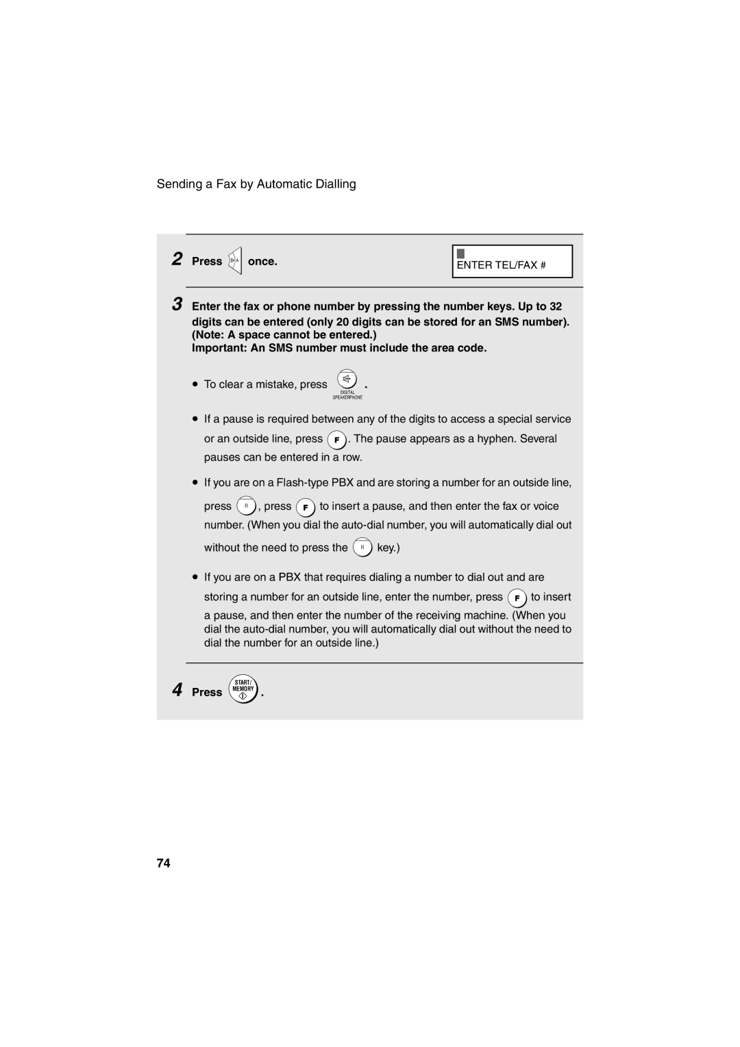 Sharp UX-BS60 operation manual To insert a pause, and then enter the fax or voice 