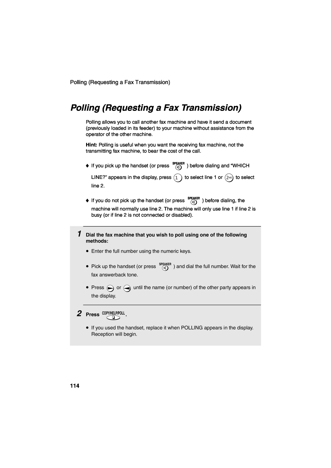 Sharp UX-CD600 operation manual Polling Requesting a Fax Transmission 
