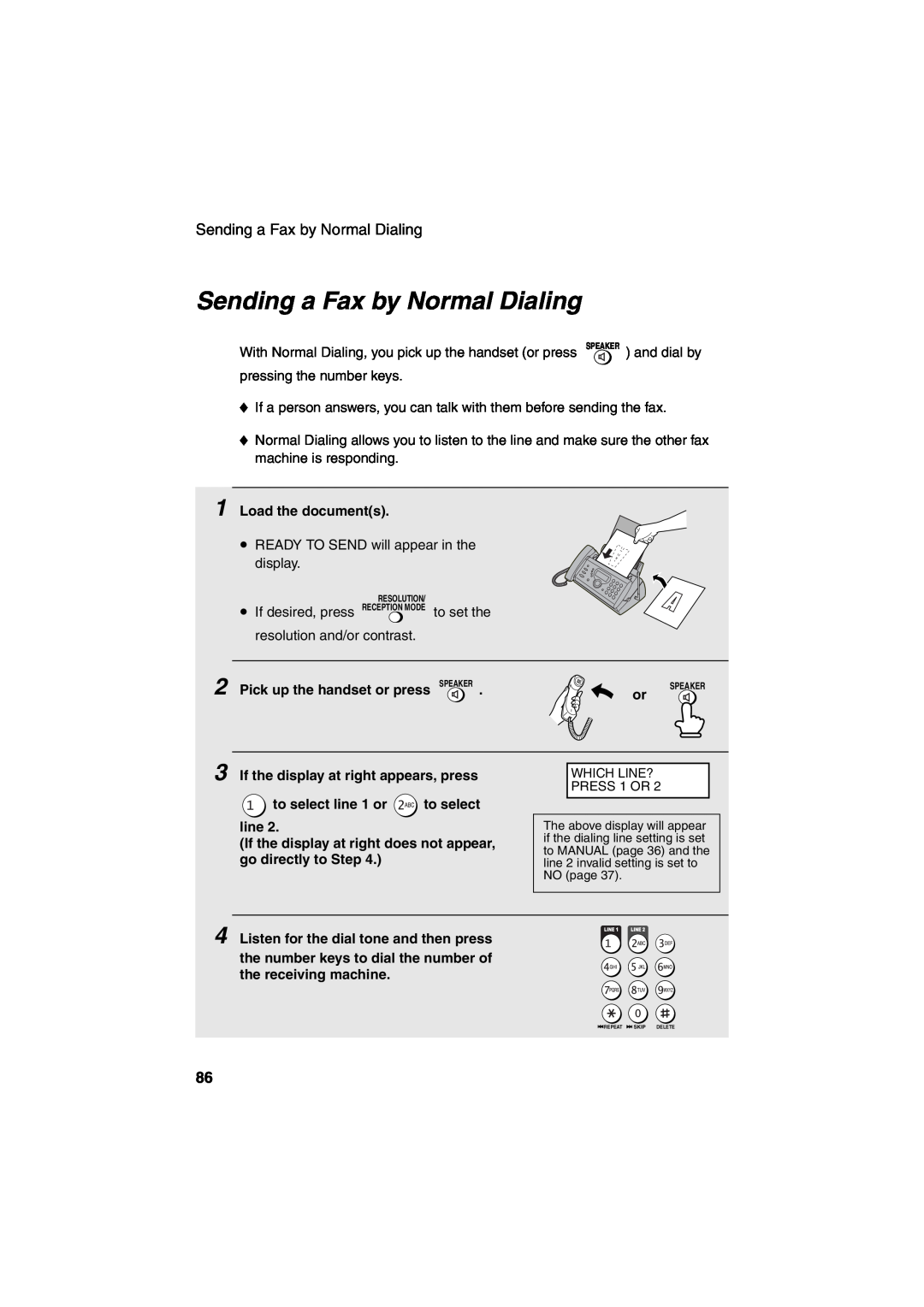 Sharp UX-CD600 operation manual Sending a Fax by Normal Dialing 