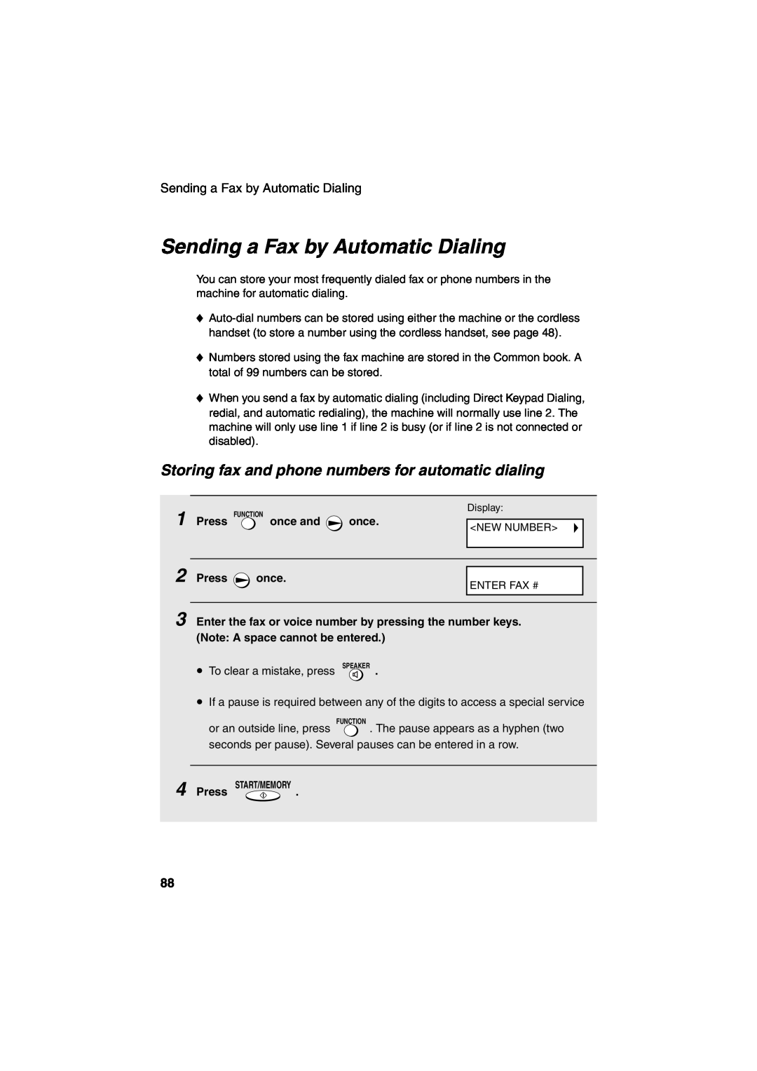 Sharp UX-CD600 operation manual Sending a Fax by Automatic Dialing, Storing fax and phone numbers for automatic dialing 