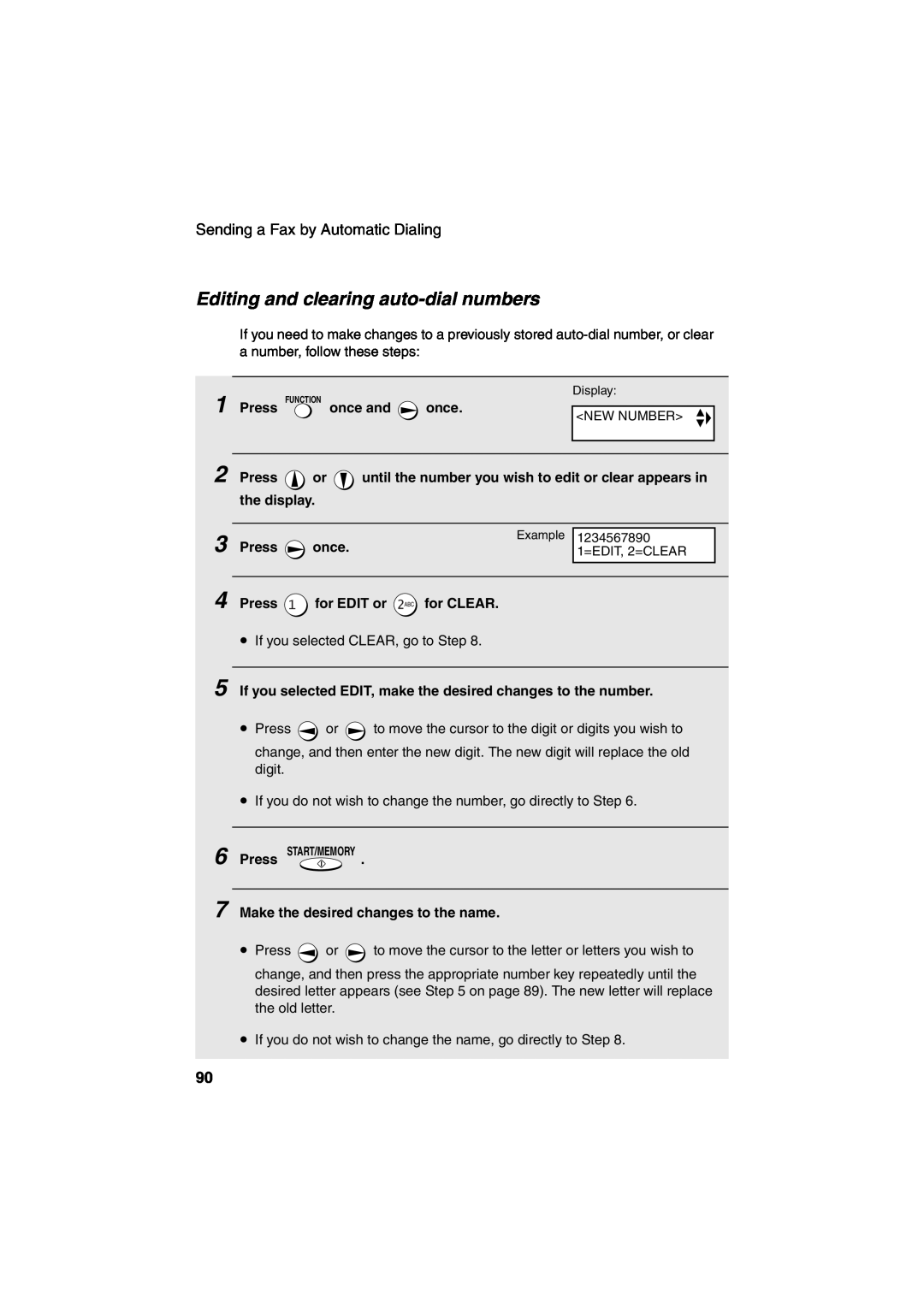 Sharp UX-CD600 operation manual Editing and clearing auto-dial numbers, Sending a Fax by Automatic Dialing 