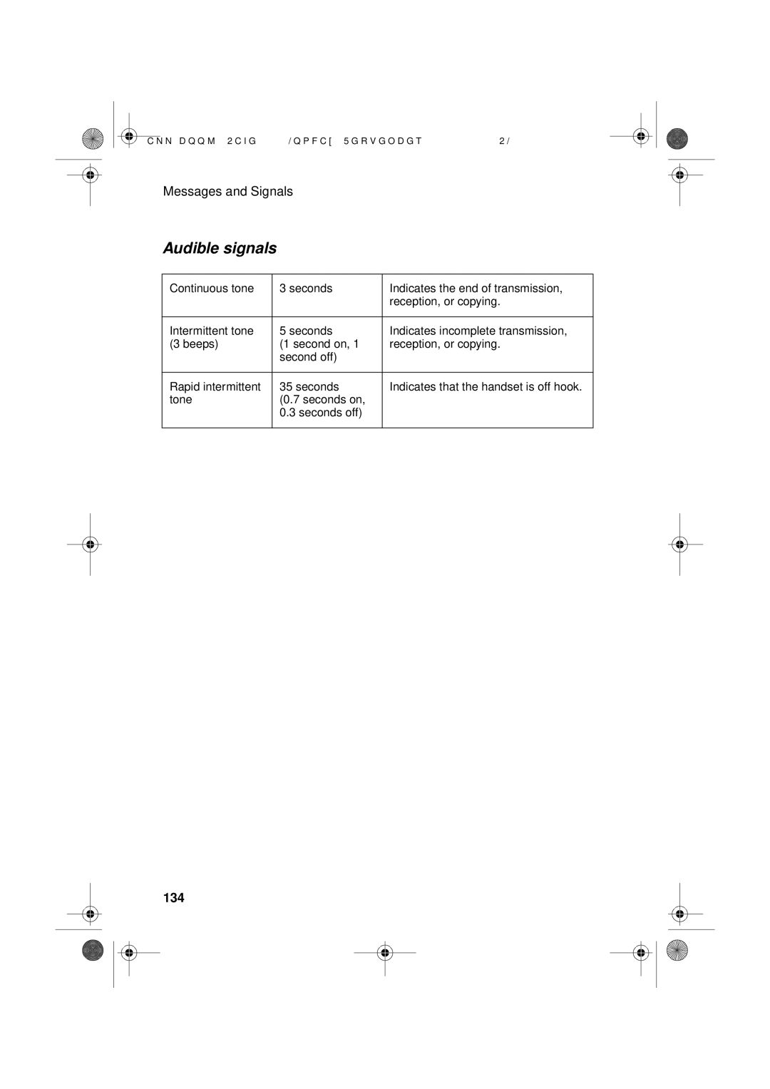 Sharp UX-D50 manual Audible signals, 134 