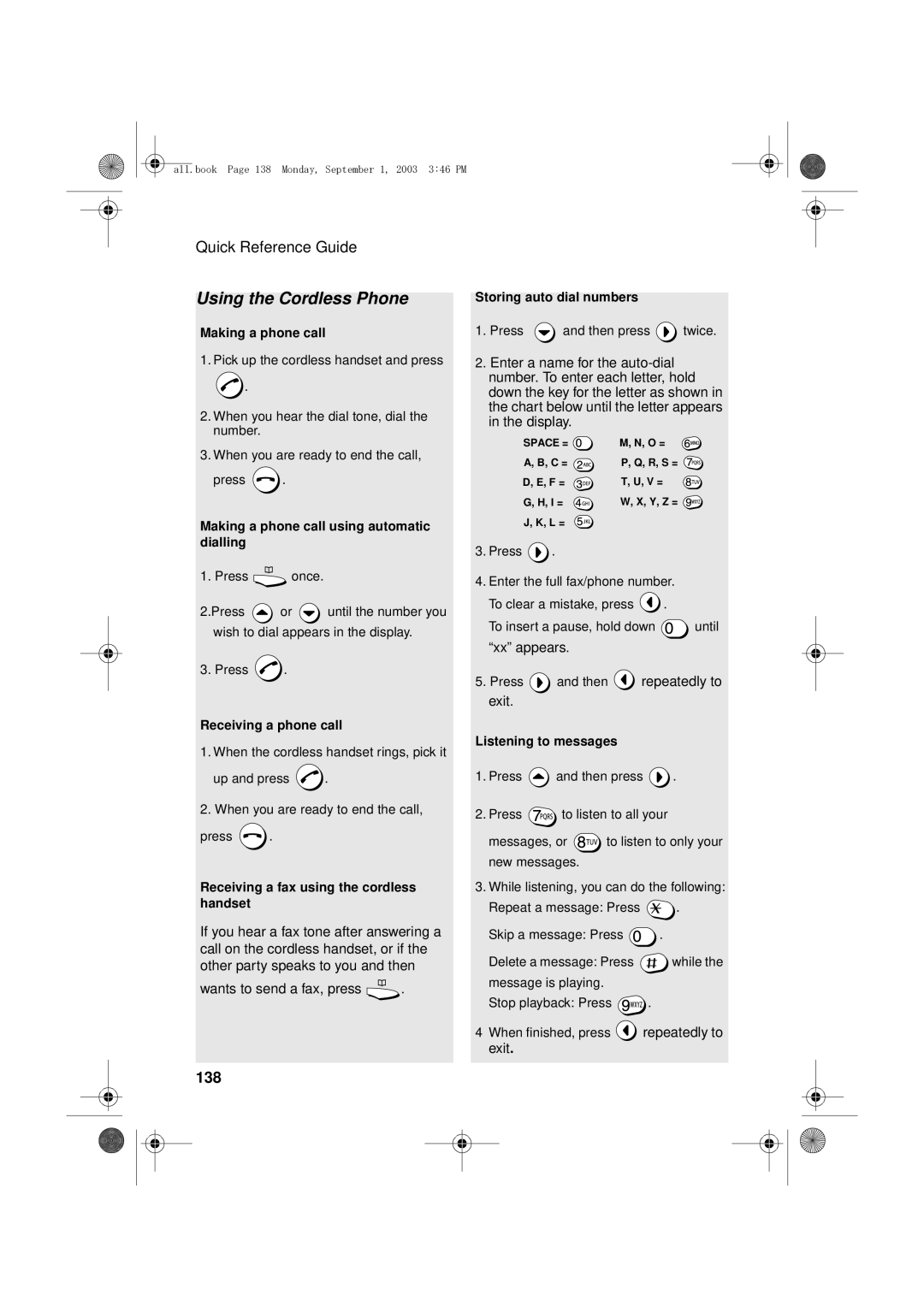 Sharp UX-D50 manual Quick Reference Guide, 138 