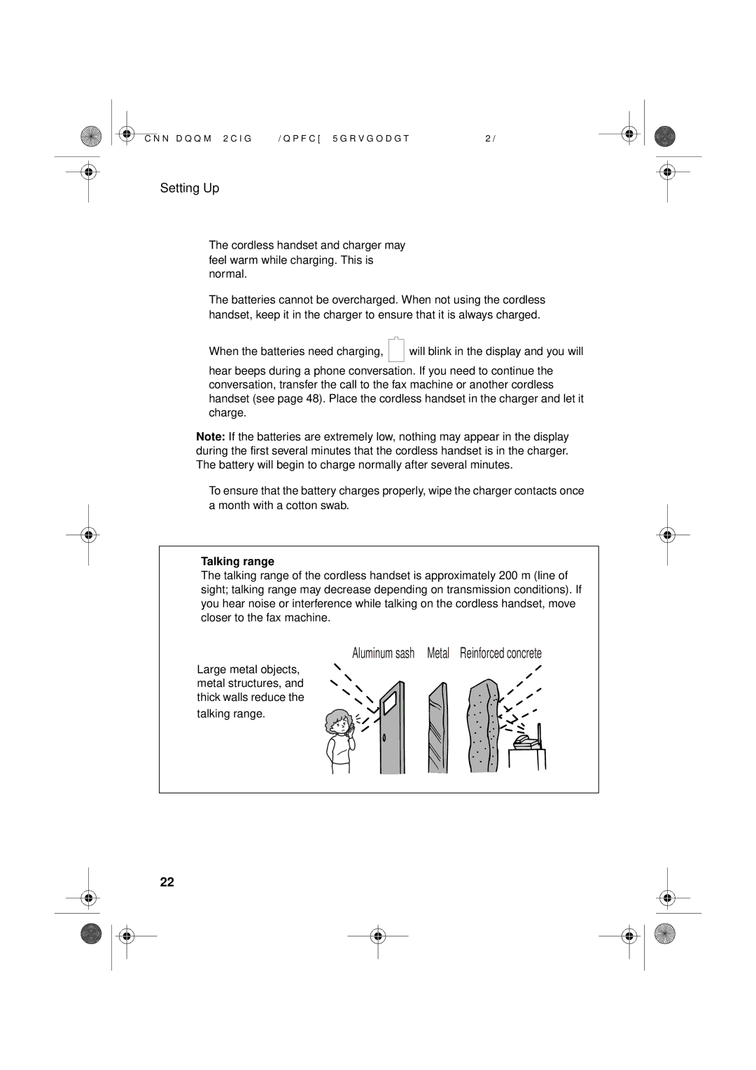 Sharp UX-D50 manual Aluminum sash Metal Reinforced concrete, Talking range 