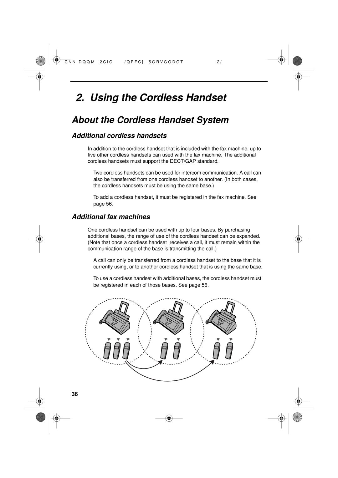 Sharp UX-D50 manual Using the Cordless Handset, About the Cordless Handset System, Additional cordless handsets 