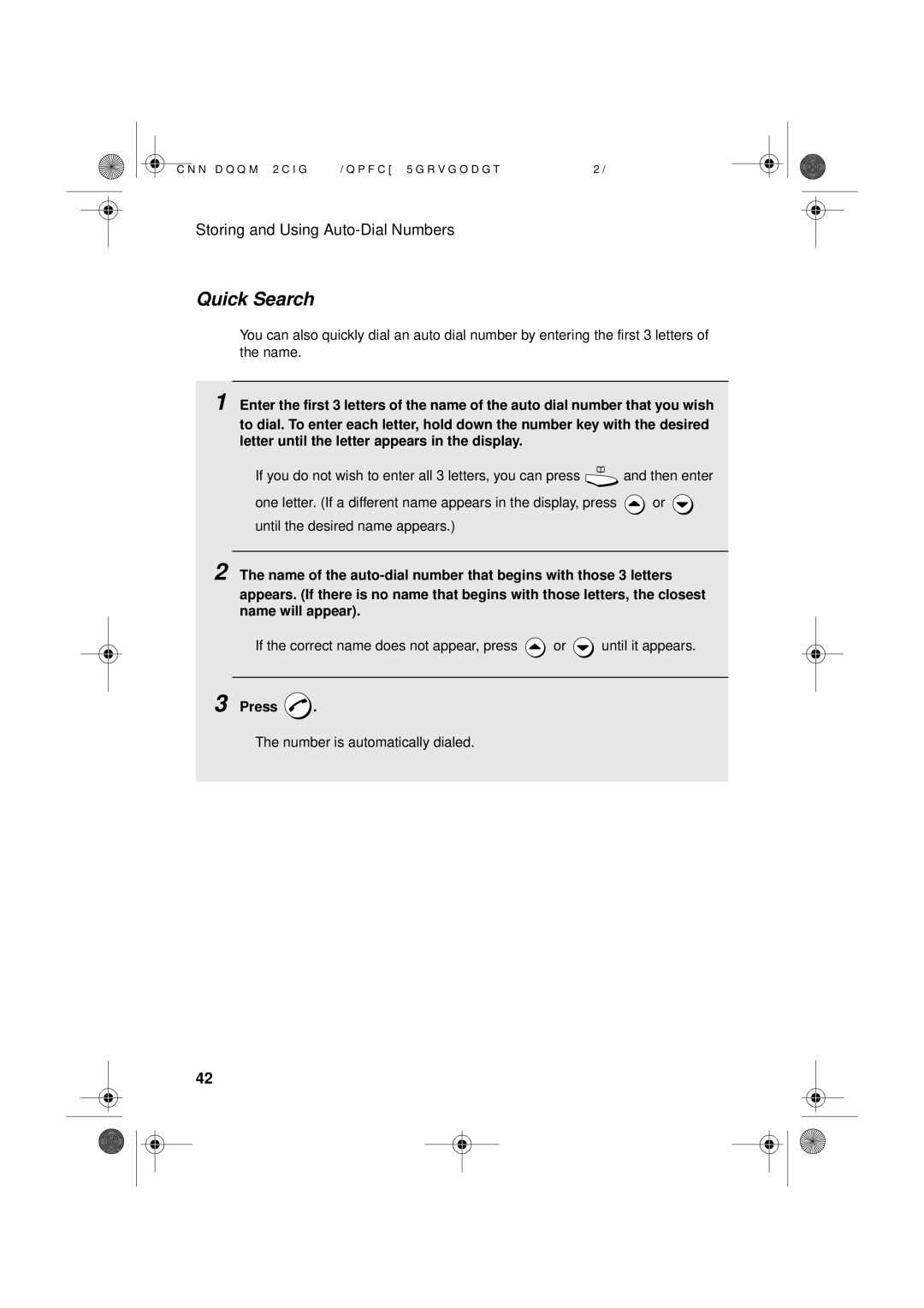 Sharp UX-D50 manual Quick Search 