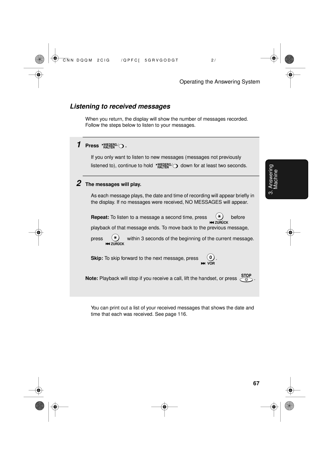 Sharp UX-D50 manual Listening to received messages, Messages will play 