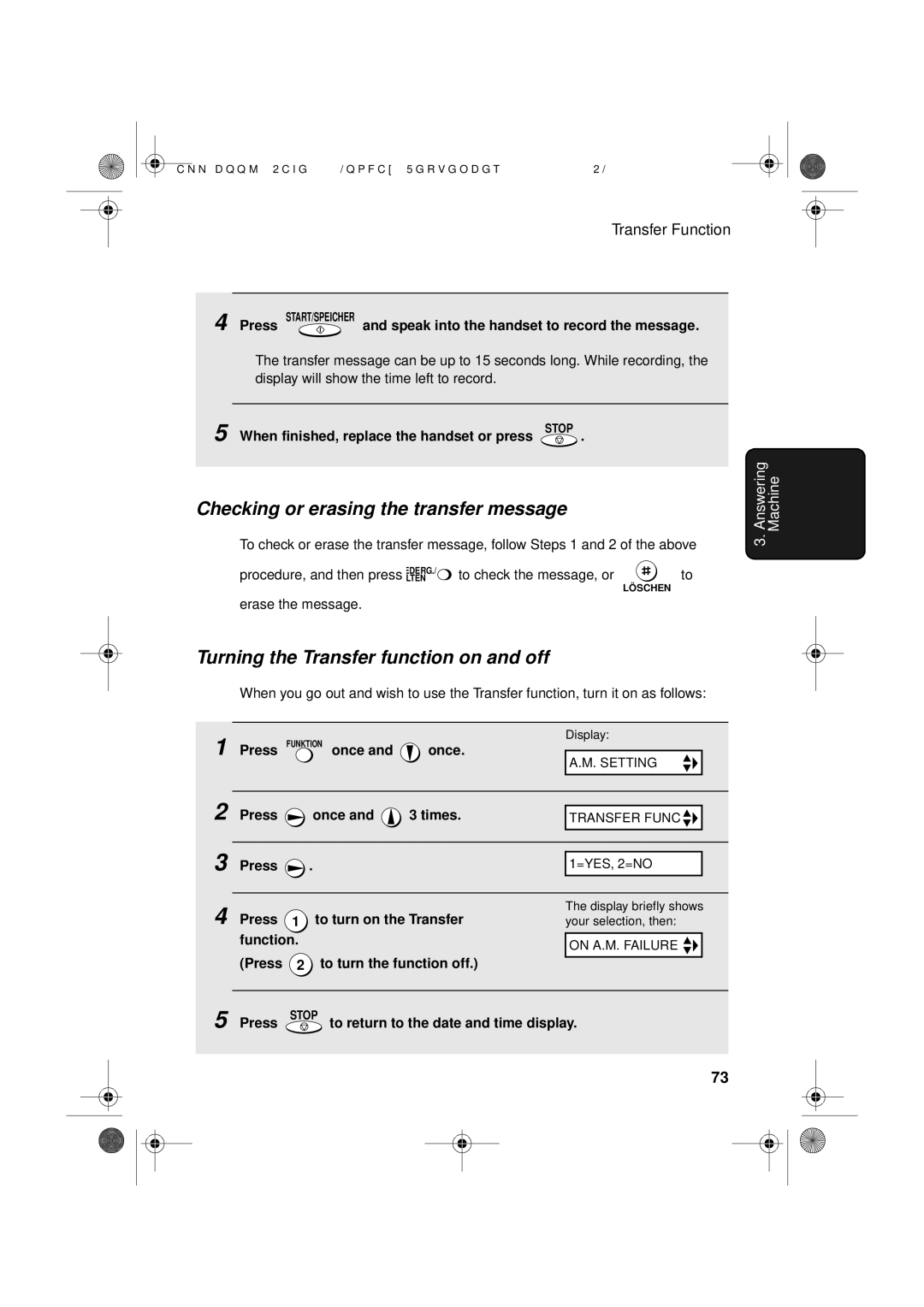 Sharp UX-D50 manual Checking or erasing the transfer message, Turning the Transfer function on and off, Erase the message 