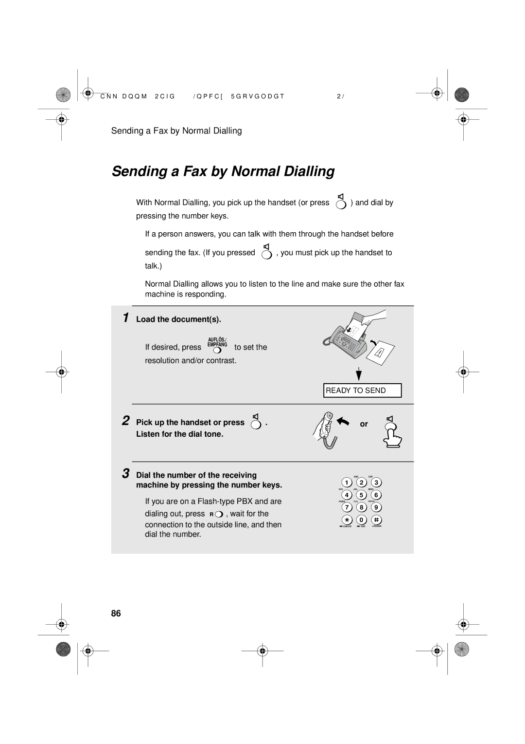 Sharp UX-D50 manual Sending a Fax by Normal Dialling 
