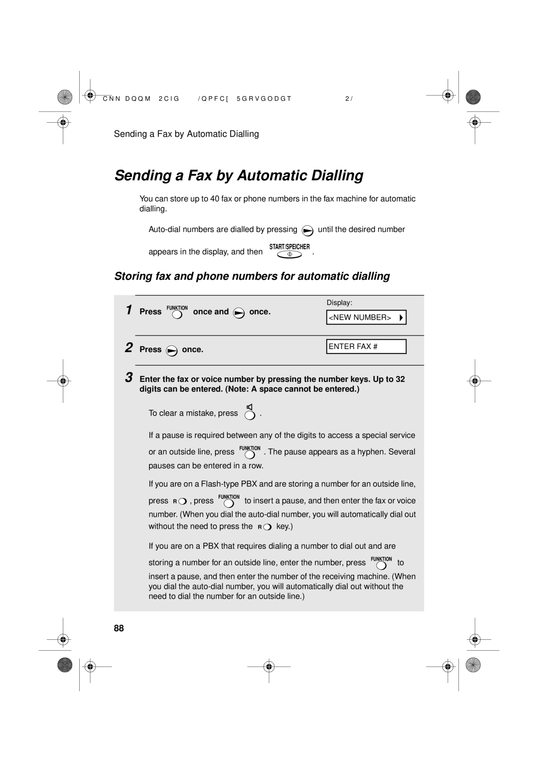 Sharp UX-D50 manual Sending a Fax by Automatic Dialling, Storing fax and phone numbers for automatic dialling 