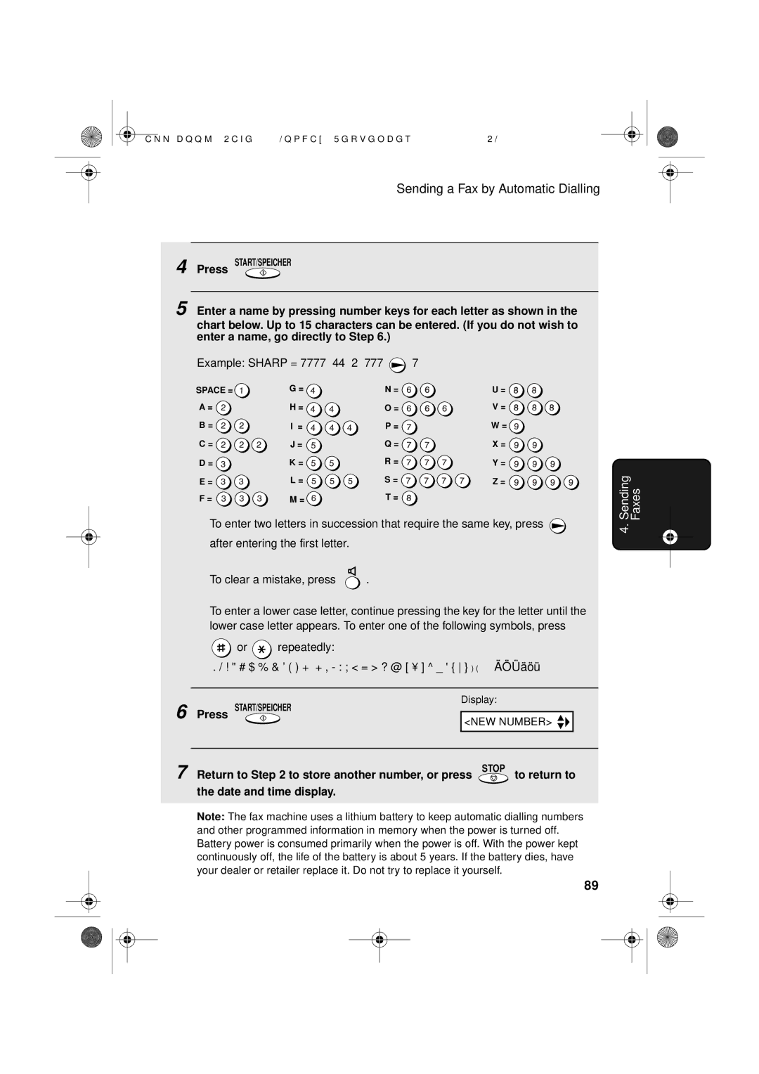 Sharp UX-D50 manual Date and time display 