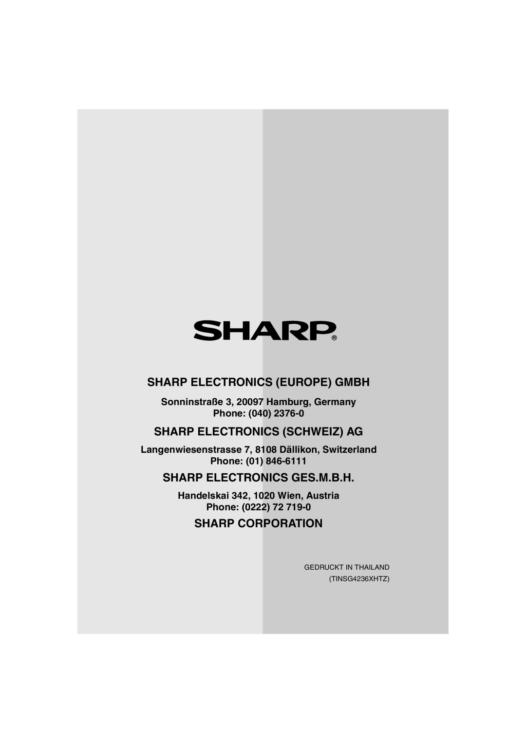 Sharp UX-P400 operation manual Sharp Electronics Europe Gmbh 