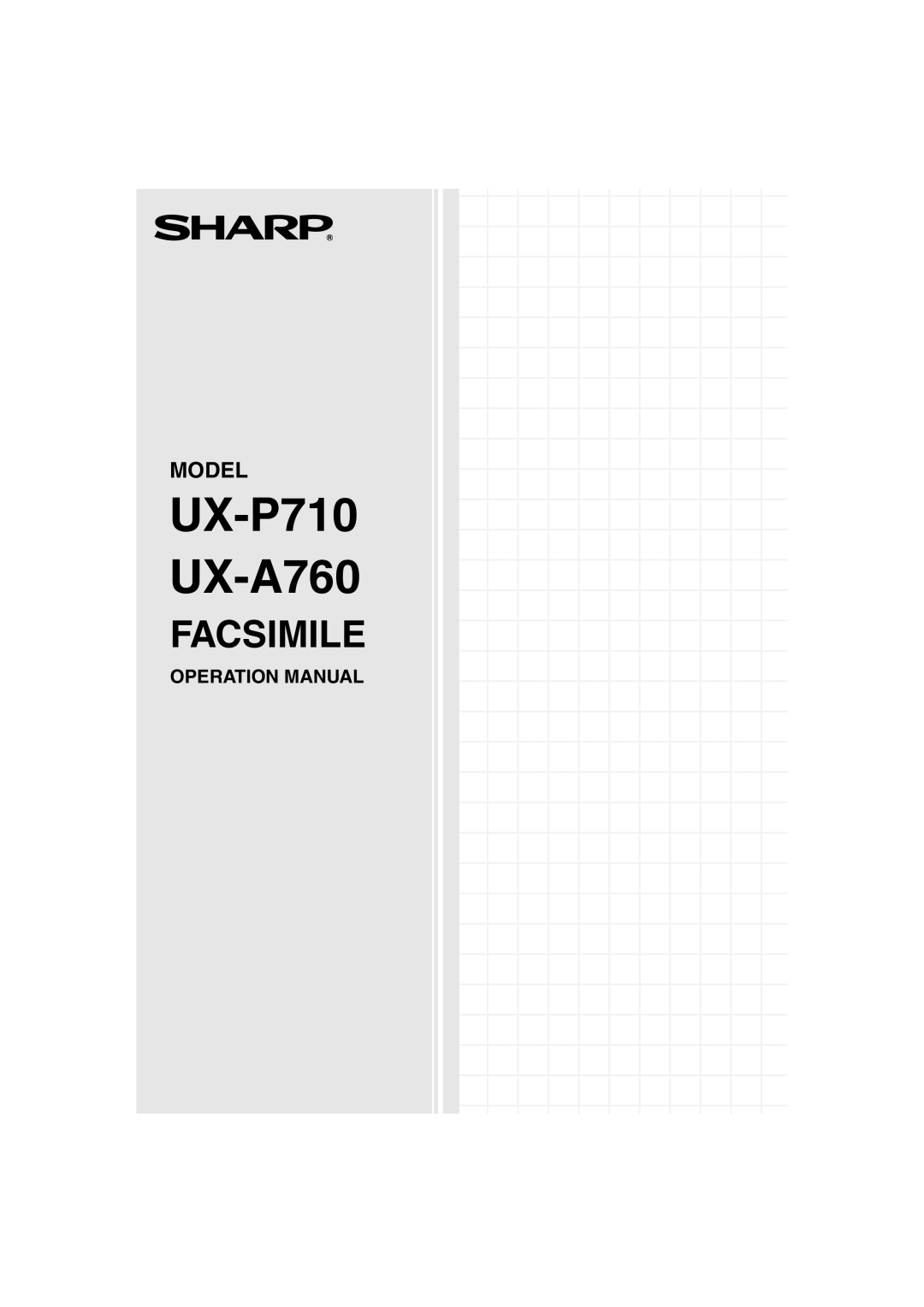 Sharp operation manual UX-P710 UX-A760 