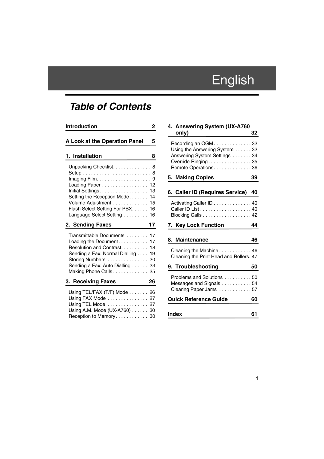 Sharp UX-A760, UX-P710 operation manual English 