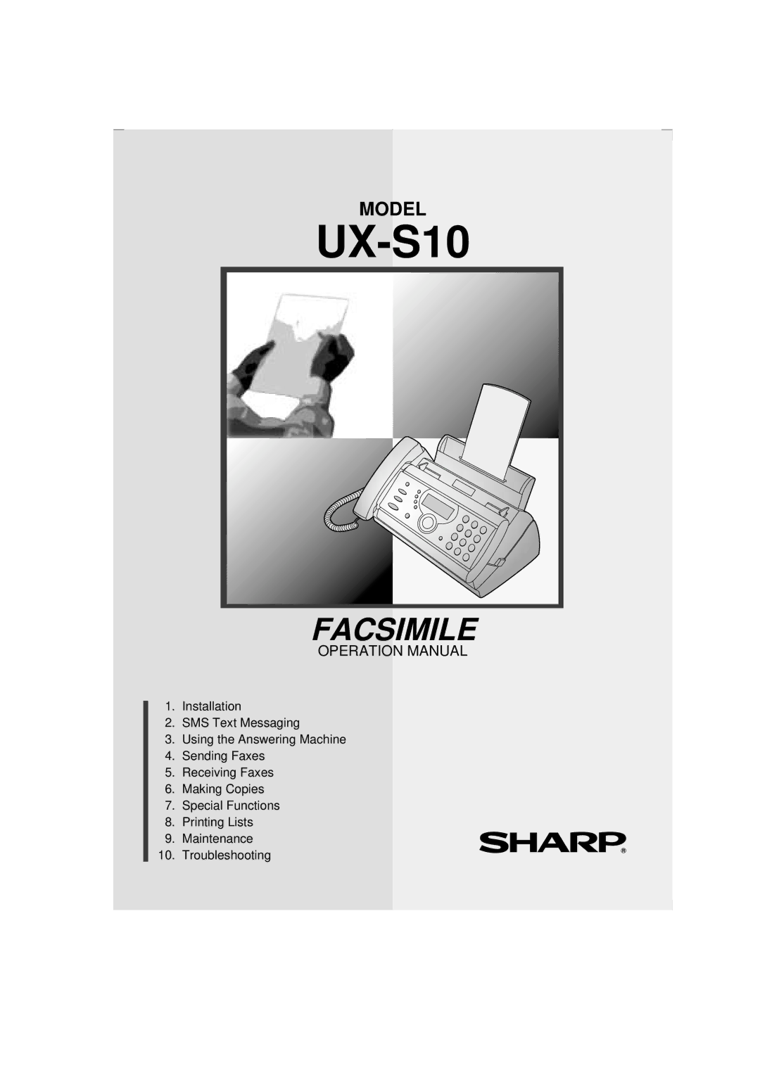 Sharp UX-S10 manual 