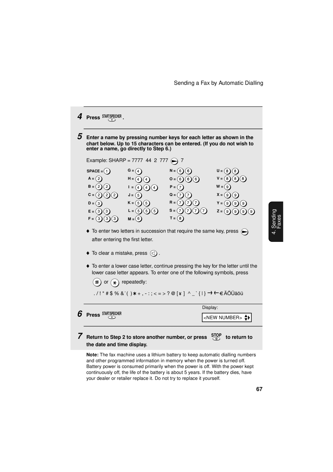 Sharp UX-S10 manual Or repeatedly # $ % & + , = ? @ ` ÄÖÜäöü 