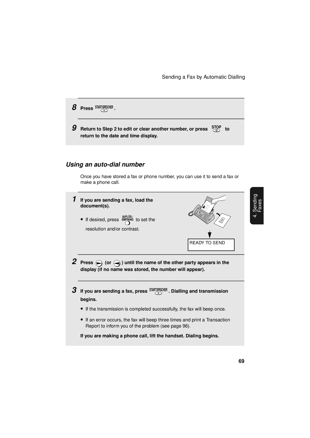 Sharp UX-S10 manual Using an auto-dial number, Return to to edit or clear another number, or press Stop to 