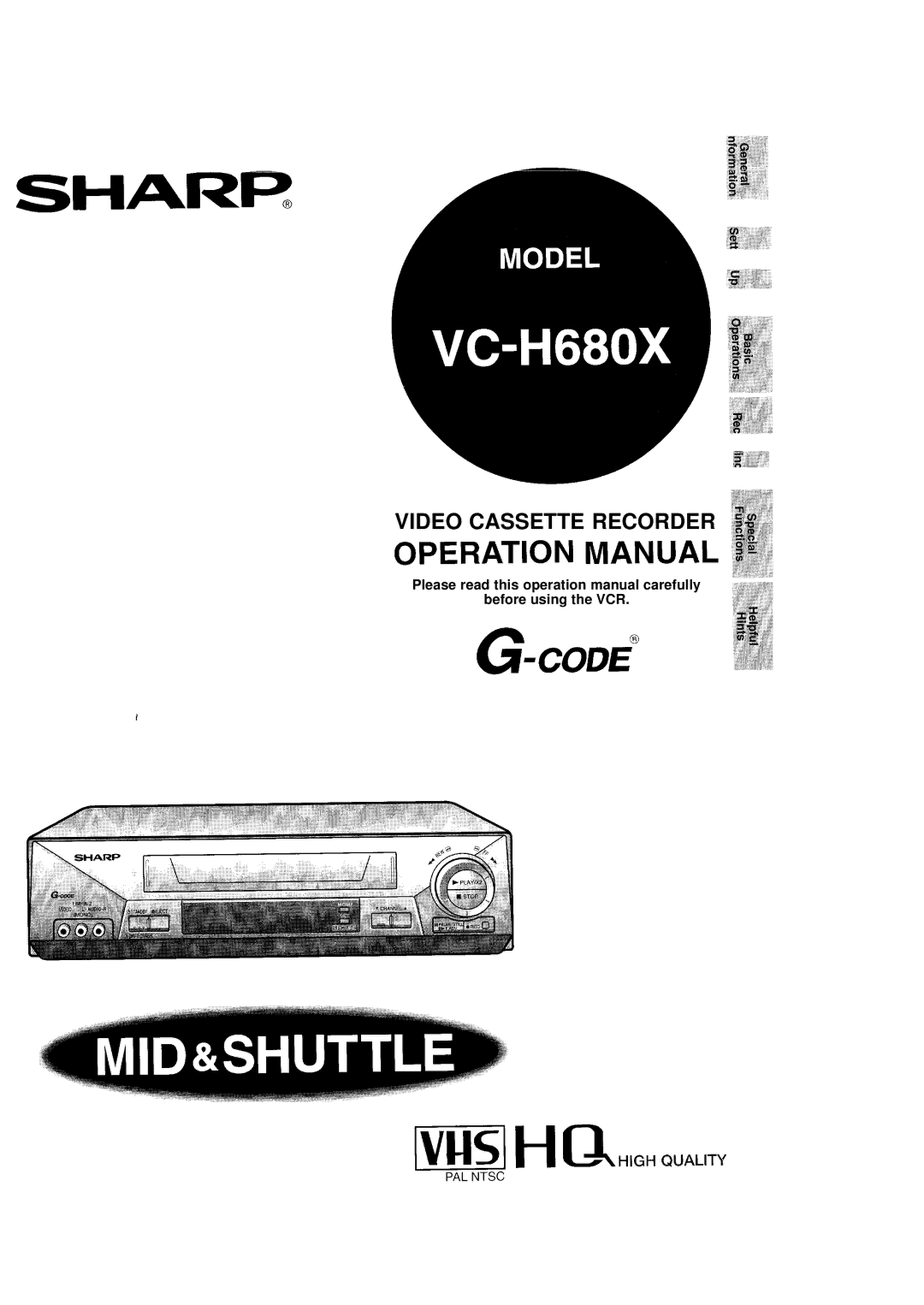 Sharp VC-H680X operation manual Share, Before using the VCR 