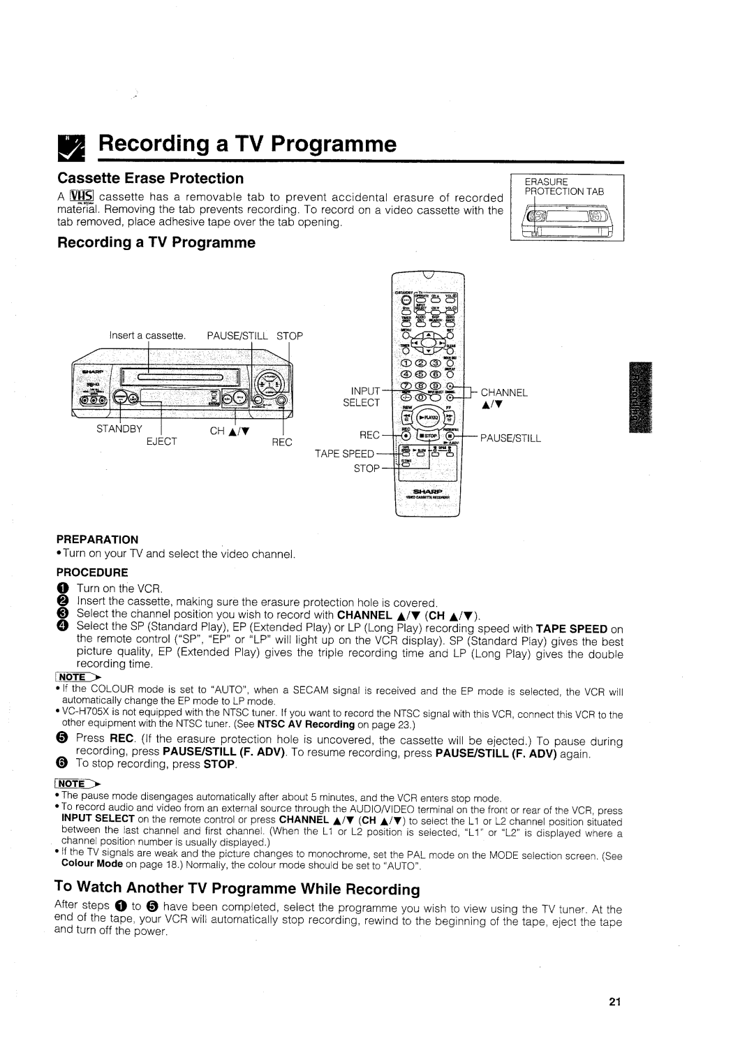 Sharp VC-H705X manual 