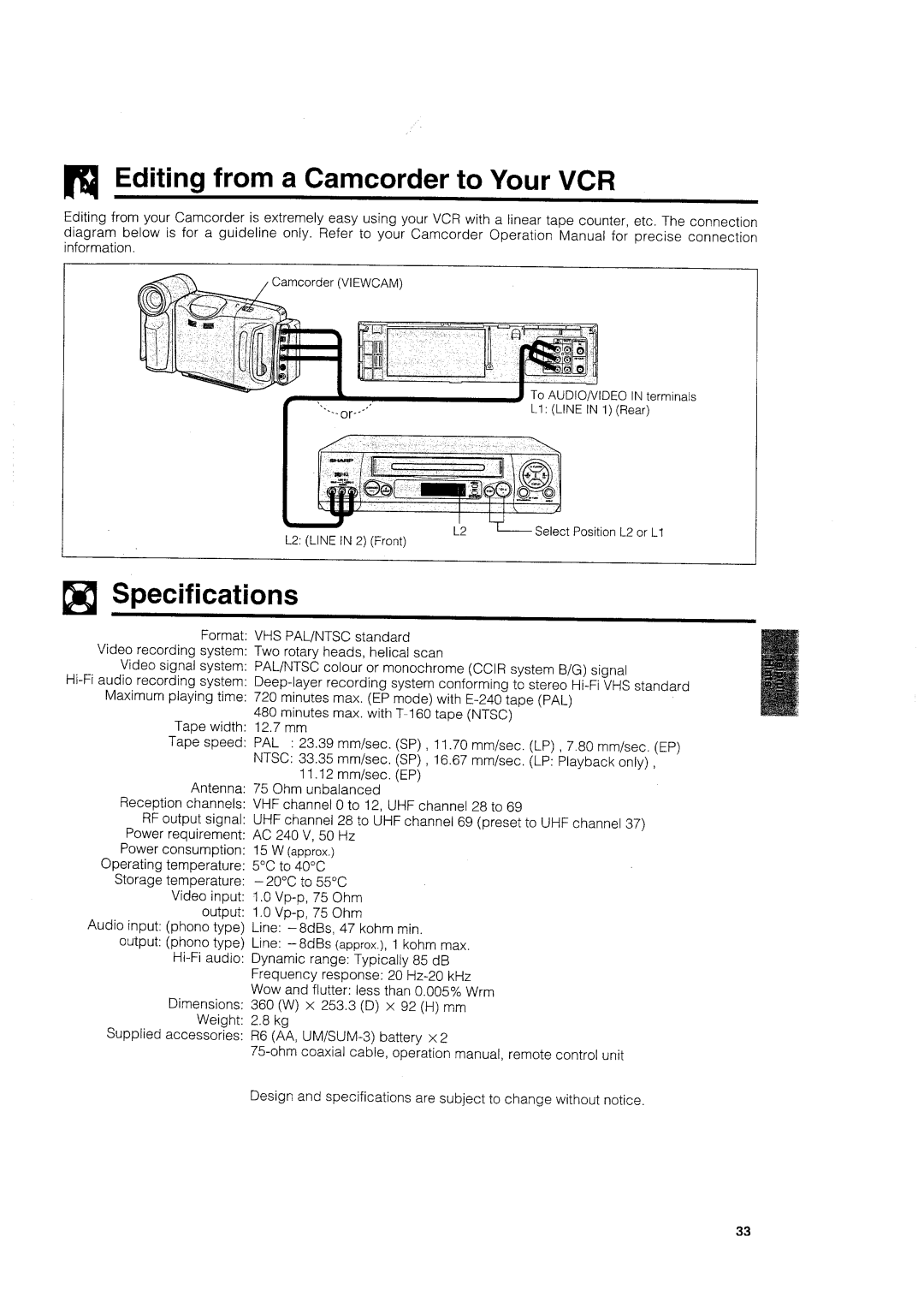 Sharp VC-H705X manual 